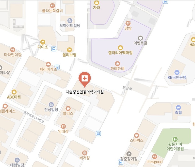 대전다솜소아청소년정신건강의학과 지도